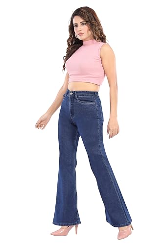 Image of KIVI Women's Boot Cut Cotton Trousers | Stylish Ladies Bottoms for Casual Outings, Modern Dressing, Soft Fabric Feel, Relaxed Movement & Boot-Cut Silhouette for Trendy Styling