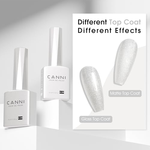 Image of CANNI 9ml Pearl Glitter White Gel Nail Polish High Gloss UV LED SoakOff Gel