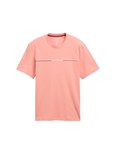 Tom Tailor Herren 1037803 T-Shirt mit Print, 12642 - Hazy Coral Rose, S – Ansicht 5