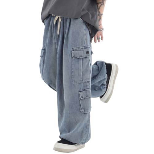 Y2K Grunge Baggy Clothes Emo Goth Cargo Pant with Pockets Fairycore Acubi Jeans Hiphop Alt Demin Tripp Streetwear