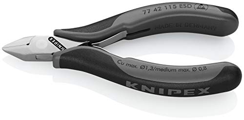 Image of KNIPEX Tools - Electronics Diagonal Cutters, ESD (7742115ESD)