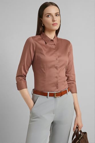 Image of Van Heusen Women's Regular Fit Solid Full Sleeve Cotton Rich Formal Shirt