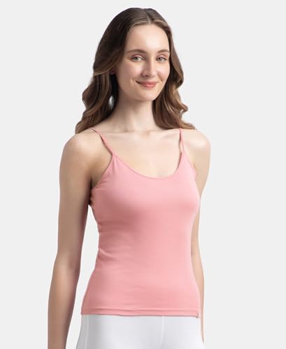 Image of Jockey 1487 Women Super Combed Cotton Rib Camisole with Adjustable Straps and StayFresh Treatment (Pack of 2)