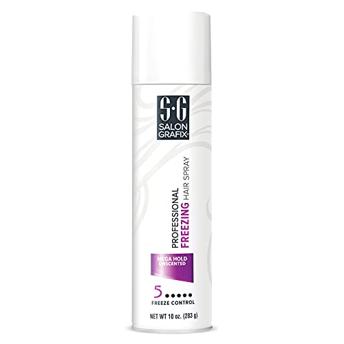 SALON GRAFIX Freezing Hairspray â€“ Unscented Mega Hold, Control and Fast Drying Formula for the Ultimate in Hold and Shine - Salon-Quality Hair Spray for Dramatic Styles and Adding Volume to Your Hair