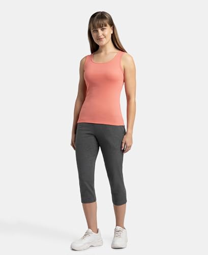 Image of Jockey A113 Women's Super Combed Cotton Rib Fabric Slim Fit Solid Tank Top