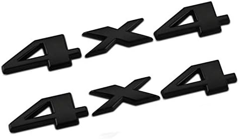 Yoaoo-oem - 2 unidades (1 juego) de calcomanía cromada 3D 4 x 4, para baúl, cofre, puerta, para autos, 2 Piezas Negro