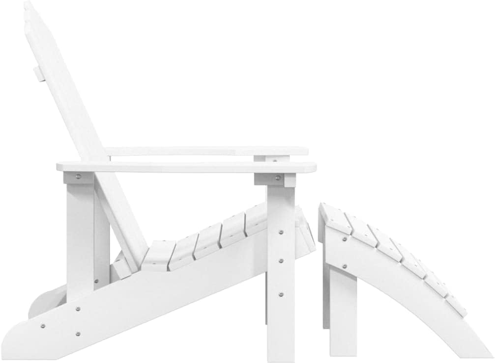 Patio Chair with Footstool,Garden Chairs,Lounge Chairs,Lawn Chairs,Camping Chair,Beach Chairs,Poolside Chairs,Indoor Chair,for Lawn,Garden,Backyard,Poolside,Porch,HDPE White