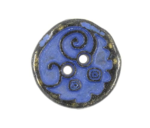 Bezelry 30 Pieces Swirl And Circles Metal Hole Buttons. 10Mm (3/8 Inch) (Brass Purple) #TOP9