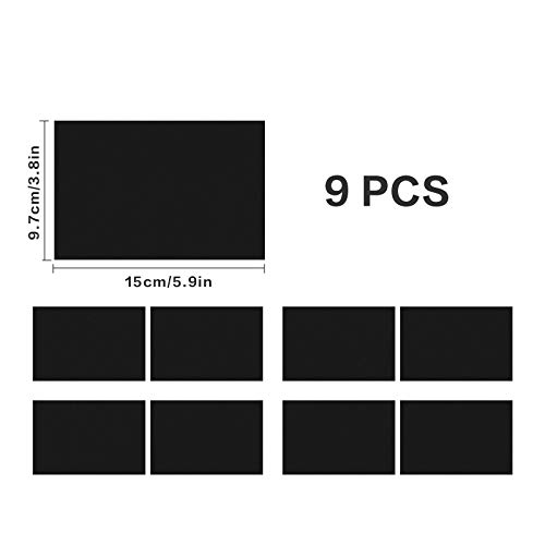 Image of QianBao 5.9''x3.8'' Compatible with GMC Vinyl Wrap Emblem Wrap Kit Logo Sticker with Plastic Squeegee and Cutter DIY Decals 9Pcs (Black)
