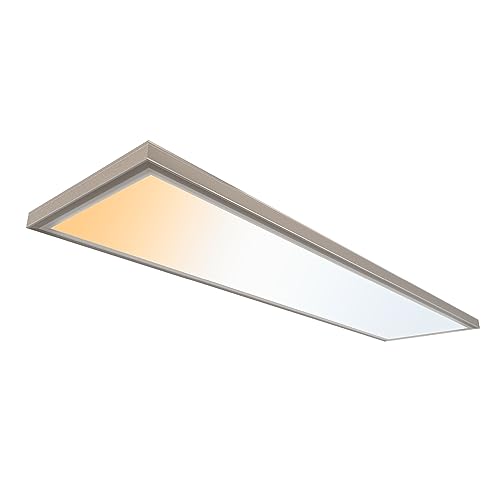 Image of UltraLux 1x4 Surface Mount Slim LED Panel Dimmable 3CCT Brushed Nickel 1Pk
