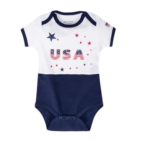 Image of MUDJEAN Baby Girls Boys Soccer Bodysuit Newborn Onesie Breathable Soft Short Sleeve Outfit Infant Toddler Kids 0-24Months