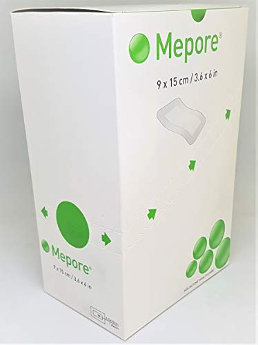 Mepore 671000 Dressing Adhesive Island Non Woven Fabric Semi-Permeable Backing Sterile 9 cm x 15 cm (Pack of 25)