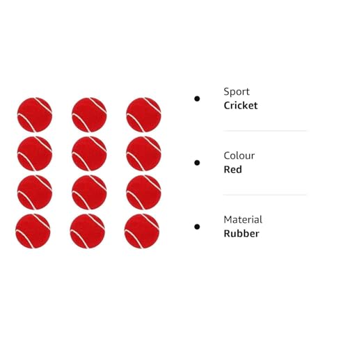 Image of GIRLYZ Attire Cricket Ball Light Weight | Made for Cricket Training | Tennis Training, (Red Rubber Ball(Pack of 3 Ball))