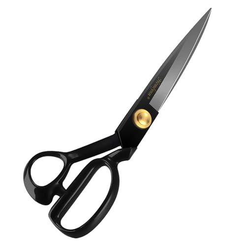 Sewing Scissors - 9/10 Inch Dressmaking Fabric Scissors Tailor's Dressmaker Shears for Cutting Fabric (Black) (9 inch)