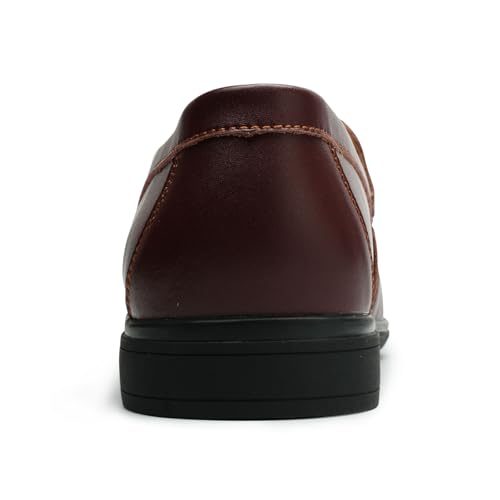 Image of Men's Loafers Casual Leather Slip-On Oxfords Driving Shoes Dress Soft Comfortable & Light-Weight Black