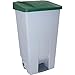 Denox 23400 - Contenedor basura selectivo con pedal y ruedas, color verde, talla 120 L