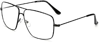 Dollger Classic Square Glasses Clear Lens Glasses Metal Eyewear Non Prescription Glasses for Women Men