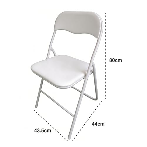 Miniatura 2 de Pack 4 Sillas Plegables Blancas Premium Con Estructura Metálica Y Asiento Acolchado En Polipiel Pu. Respaldo Ergonómico De Para Eventos, Oficina Y Hogar. Diseño Moderno Y Resistente 80x44x43,5 Cm