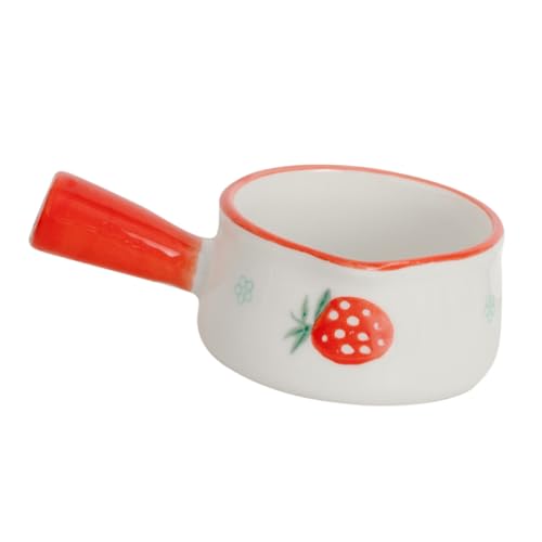 PRETYZOOM Mini Plato De Salsa Con Asa De Diseño De Fresa Tazón De Salsas Para Casa Restaurante y Catering Rojo