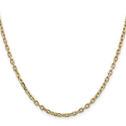 14K Yellow Gold Women's 4mm Diamond Cut Cable Chain Necklace 24" Round Open Link3