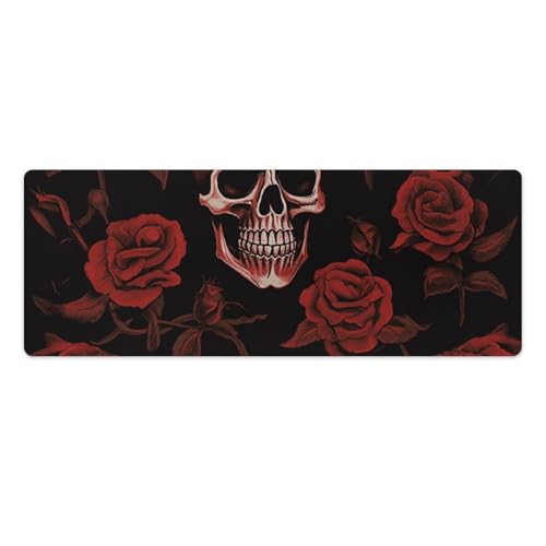 Tapis de souris de jeu étanche et lumineux avec motif tête de mort