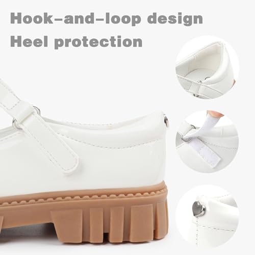 Dress Shoes for Girls, Toddler Mary Jane Shoes with T-Strap Buckle, Comfortable Flats for Party, School,Wedding3