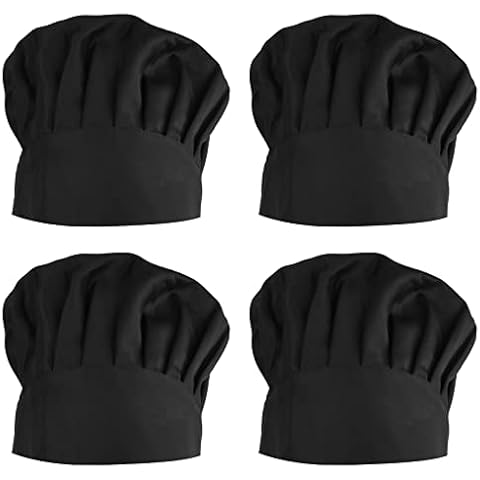 Gorros de Cocinero Negro Ajustable Transpirable Cover