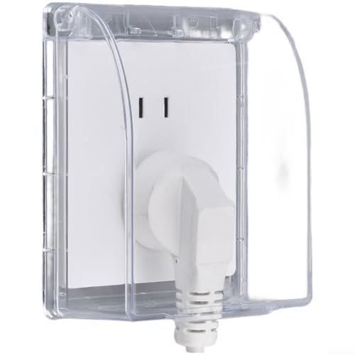 Boîtier étanche en polycarbonate pour salle de bain et cuisine, interrupteur électrique, protection contre les éclaboussures pour zones humides (transparent)