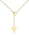 Produktbild KristLand - "Chic Girls Series - Titan Stahl Anhänger Einstellbarer Schmuck Damen Halskette Lange Kette für Mädchen Valentinstag 14k Multi-Layer Double Love Heart