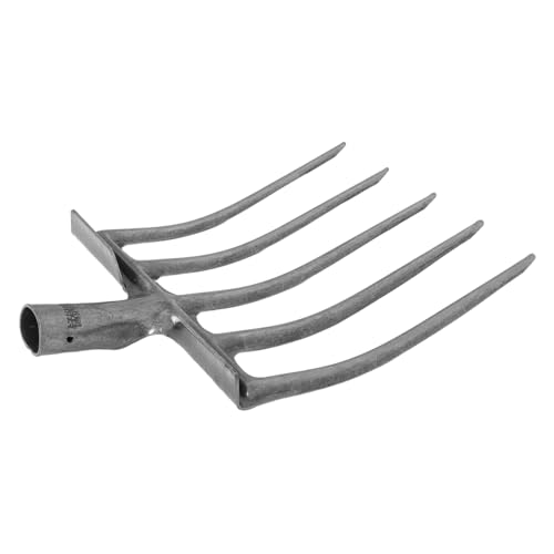HEMOTON Forcella Per Aratura in Acciaio Testa Del Rastrello Per Letame Tridente Scarificatore Per Terreno Rastrello Da Giardino Denti Fini Attrezzo Agricolo in Acciaio Per Lavori Di Giardi