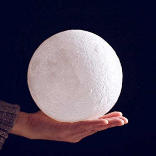 Image of Unique Birthday Gifts Moon Lamp - 7 inch 2 Colors LED 3D Print Moon Light with Stand & Remote&Touch Control and USB Rechargeable, Moon Light Lamps for Kids,Lover,mom,Daughter,Friends, Relatives。