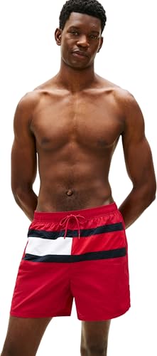 Tommy Hilfiger Maillot de Bain pour Homme avec Cordon de Serrage Taille M UM0UM03474 Rouge (jus de Framboise), Taille L