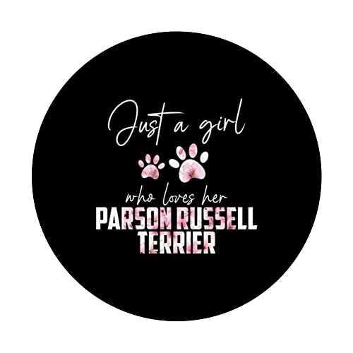 Just a girl who loves her parson russell terrier PopSockets Swappable PopGrip, Black - Image 3