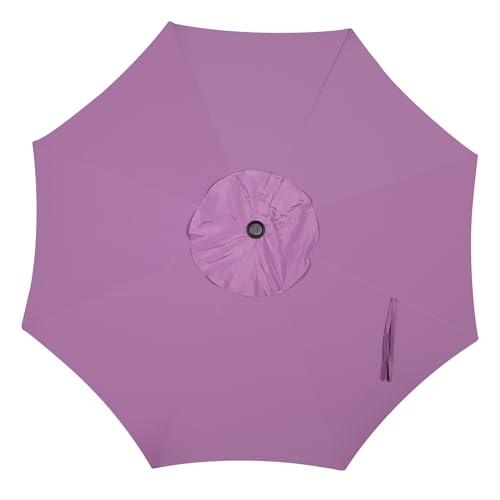 Image of Blissun 9' Outdoor Patio Umbrella, Outdoor Table Umbrella, Yard Umbrella, Market Umbrella with 8 Sturdy Ribs, Push Button Tilt and Crank