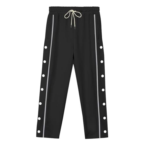 Men's Casual Pants Loose Fit Comfortable Everyday Wear Button Front Plain Design Trousers for Fall Winter Season2