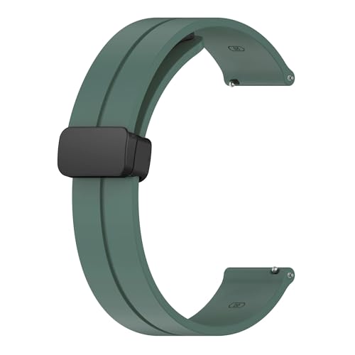 [-ł] 20mm 22mm VRXgbvAIK [XEHb`ΉANCbN[X }OlbgobN uXbgATX MNV[ t@[EFC X}[gEHb`ohΉ(Olive green,22mm)