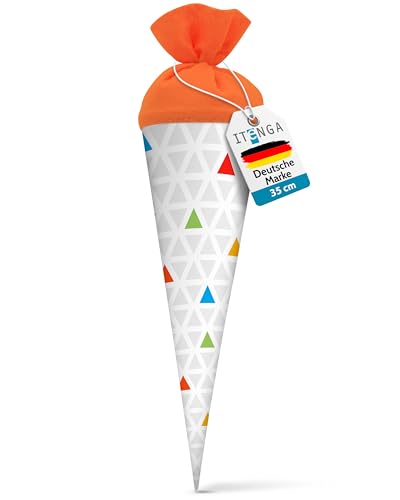 itenga Geschwisterschultüte 35cm Geschenkverpackung Schultüte Kinder Erwachsene Party (Dreiecke)