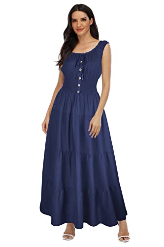 Image of OSTOO Women's 2026 Summer Boho Floral Print Tiered Casual Flowy Long Maxi Dress