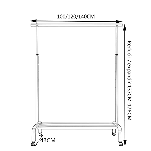 Support d'affichage à vêtements pliable et mobile en acier