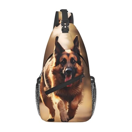 Sac de poitrine pour homme et femme idéal pour promenades et voyages imprimé Berger Allemand