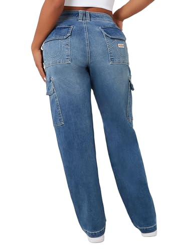 True Religion Women's SN Cargo Denim Pant: Elevated Style with Functional Utility4