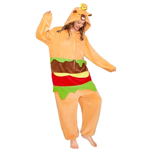 OLAOLA Hamburger Capybara Onesies for Adult Animal...