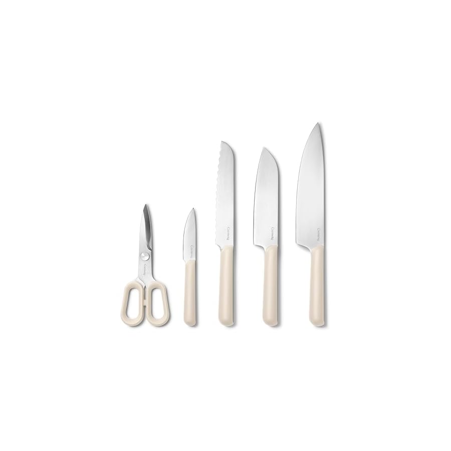 Caraway-5-Piece-Knife-Set-Premium-German-Steel-Blade-Kitchen-Knives-Ergonomic-Handles-No-Microplastics-Cream Caraway 5 Piece Knife Set - Premium German Steel Blade Kitchen Knives - Ergonomic Handles - No Microplastics - Cream