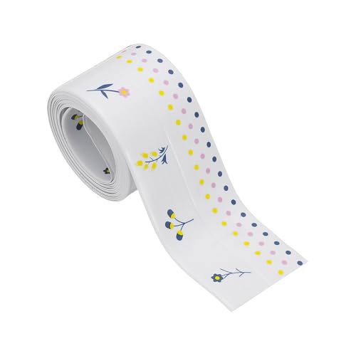 Image of PATIKIL Caulk Tape Waterproof Self Adhesive, PVC Toilet Caulking Sealant Strip Bathtub Caulk Sealing Strip Tape for Bathroom Kitchen Countertop, Flower World (1.5 Inch x 5 Ft)