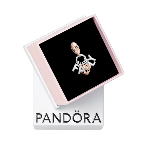 PANDORA Family Letters Dangle Charm - Compatible Moments - Stunning Women's Jewelry - Gift for Her Made with Rose, Sterling Silver & Cubic Zirconia - With Gift Box