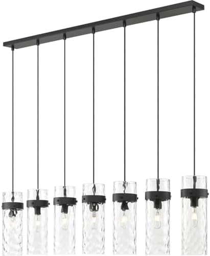 Z-Lite 7002P5-7L Fontaine 7 Light 57" Wide Linear Chandelier - Matte Black