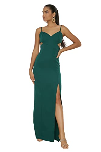Trendyol Damen Midi Shift Regular Woven Abendkleid, smaragdgrün, 64