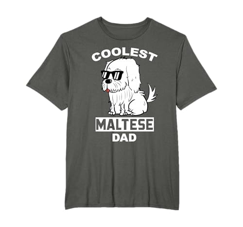 Questo Coolest Maltese Dad è un ottimo regalo per un proprietario di Maltese. È dotato di un Maltese illustrazione.