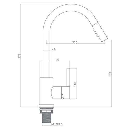 LARDECOR-Grifo-Cocina-Extraible-Acero-Inoxidable-Cano-Giratorio-360-Monomando-Diferentes-Modos-de-Rociado-Fregadero-sin-Plomo-Menor-Consumo-Mangueras-Internas-Flexibles-Haifoss-SILVER