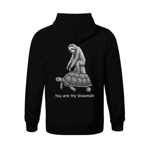 Kids Cute Turtle Funny Sloth You Are My Slowmate Boys Girls Lightweight Kangaroo Pocket Fleece Hoodies3